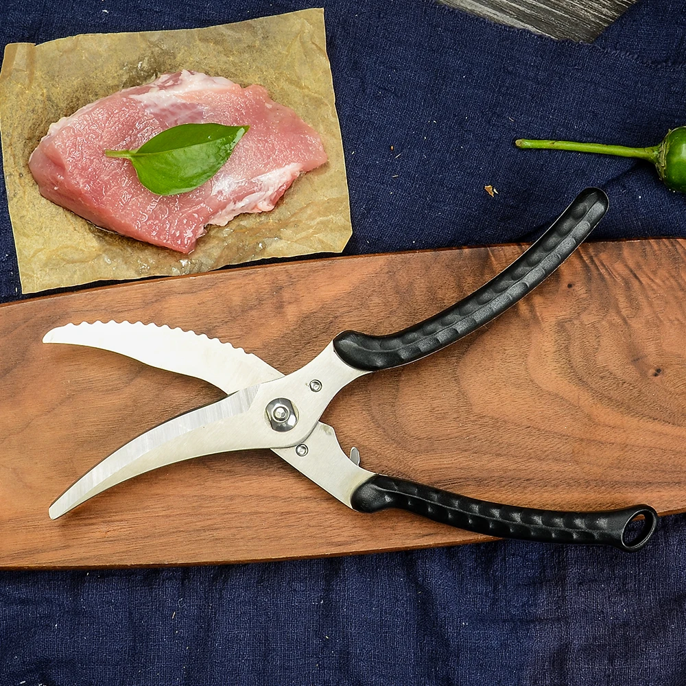 Ножницы из нержавеющей стали для кухни, двойное лезвие для резки куриных костей, индейки, овощей, барбекю