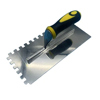Plastic Finishing Handle Toothed Stainless Steel Notched Flexible Plastering Sanding Concrete Cement Flooring Float Hand Trowel