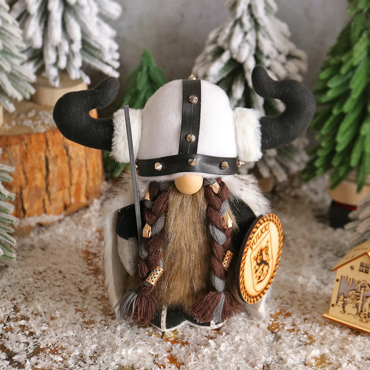 Viking Warrior Gnome Plush Toy - Perfect for Holiday Decor
