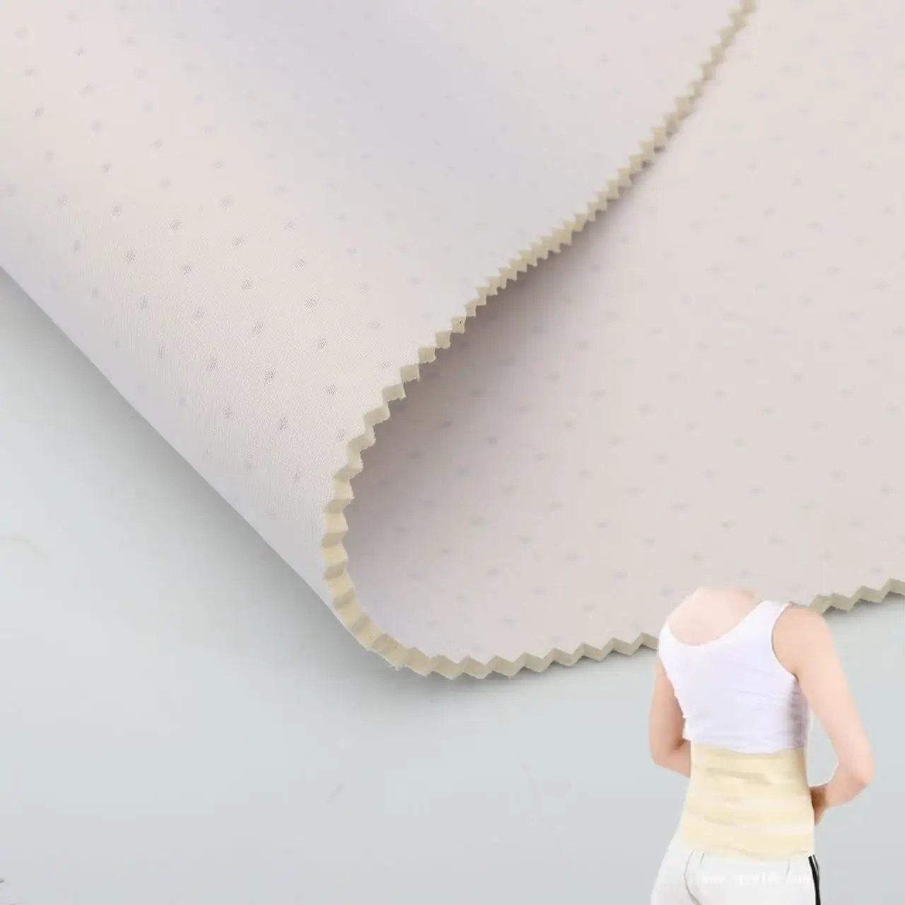 Зауытта тапсырыс бойынша дайындалатын тесіктері бар неопрен қапталған мата ортопедиялық медициналық қолдау/спорттық қорғаныш құралдары мата