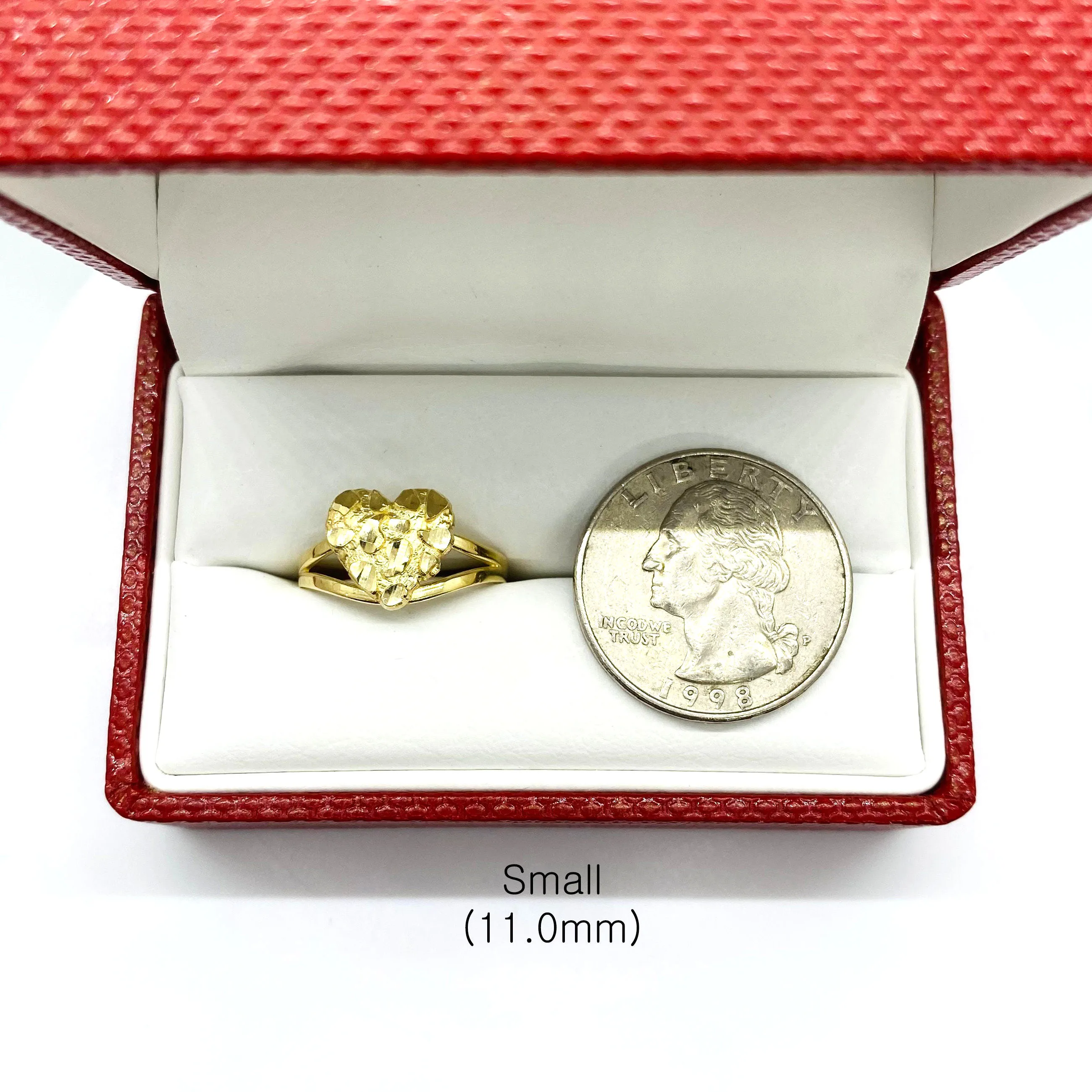 Duyizhao Hip Hop Custom High Quality Polished 14K Gold Plated Heart Love Nugget Men Ring Jewelry