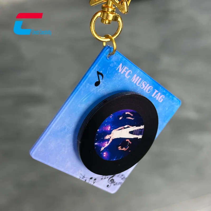 CXJカスタムミニNfcCdキーホルダーアクリルディスクNfcビニール