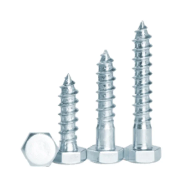 China Wholesale DIN571 Hex Head Wood Screws  Self Tapping Screw Zinc Plated Carbon Steel Wooden Screws supplier