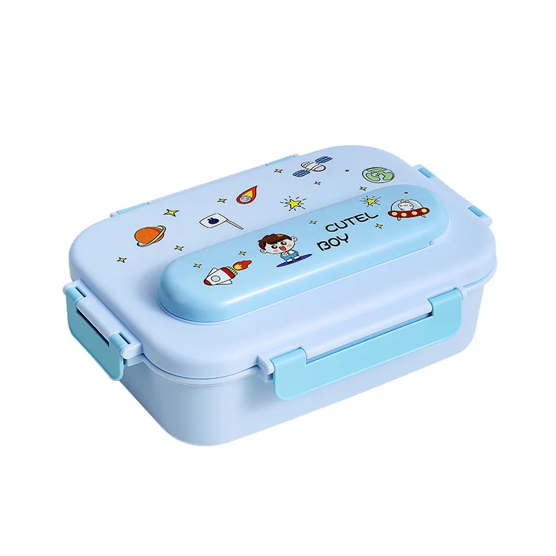 Cool Boy Stainless Steel Insulated Lunchbox Student Cute Kids Grid ...