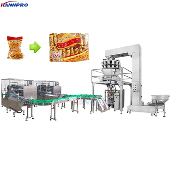 High Speed Automatic Potato Chips Popcorn French Fries Candy Coffee Beans Firm Fruit Snack Packaging Line Machine