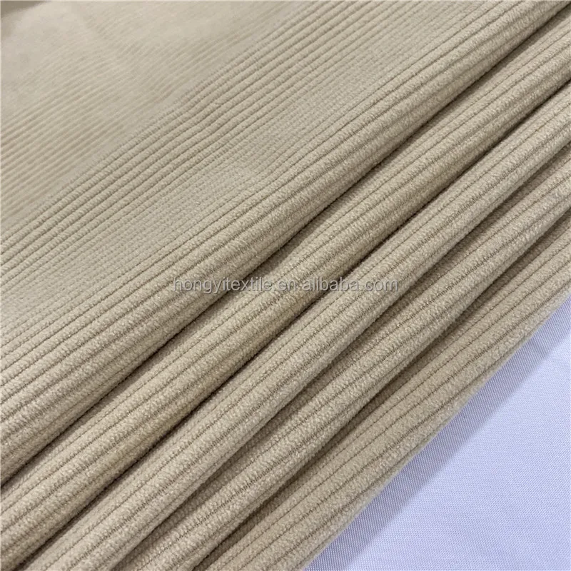 Фабричное производство, Вельветовая ткань из 100% полиэстера в полоску, 20 валов