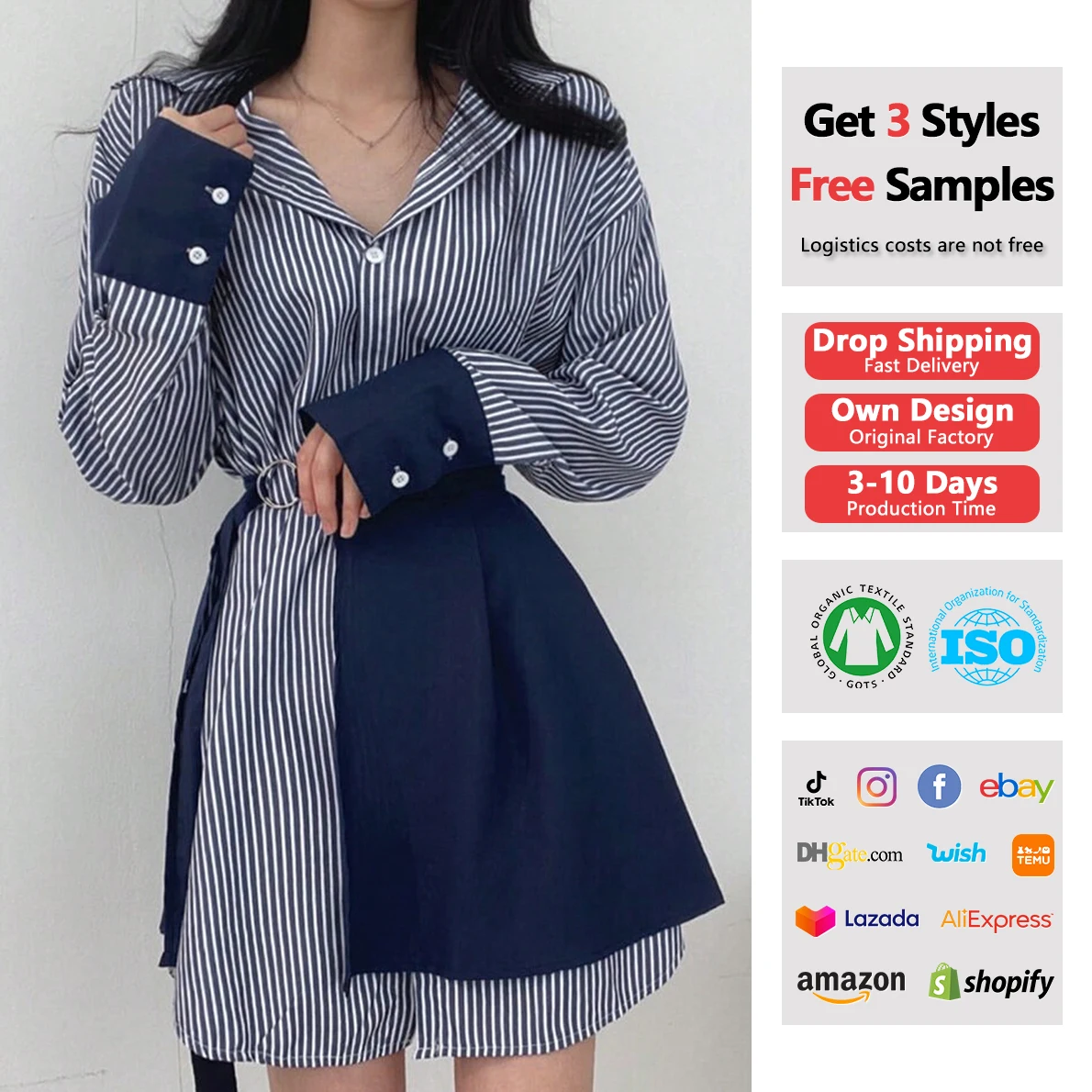 chinese dress ladies Alexa Long Sleeve Midi Dress-Blue, Decorative Blossom