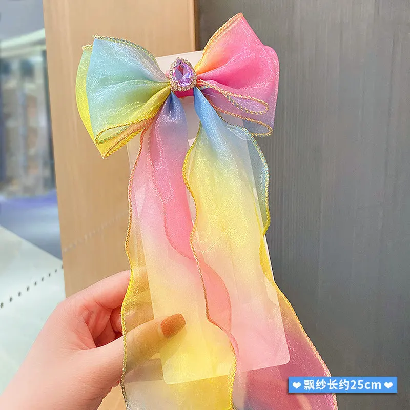 Fermaglio Per Capelli Arcobaleno Da Parete – Organizer Per Forcine E Fermagli – 25x80 Cm, Corda Di Cotone – Decorazione Cameretta Bambine