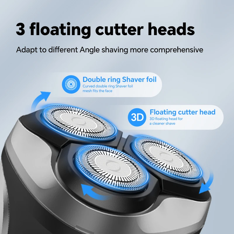 Intelligent Men's Electric Shaver Floating Structure New USB Travel-friendly; for Household RV Use Three Blades for Full Body details