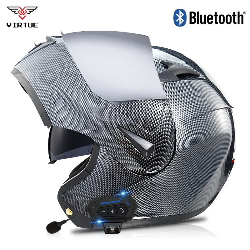 ece approved bluetooth motorcycle helmets Modular Helmet DOT/ECE Full Face Flip up Anti-Fog Double Visor Helmet Built-in Dual Speaker with Microphone for Adult Men and Women : Automotive even with gloves on Ruroc AT4.0 Carbon Frenzy Lightweight