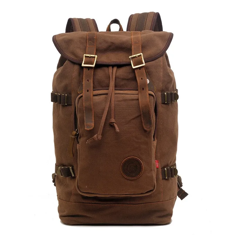 washed canvas backpack