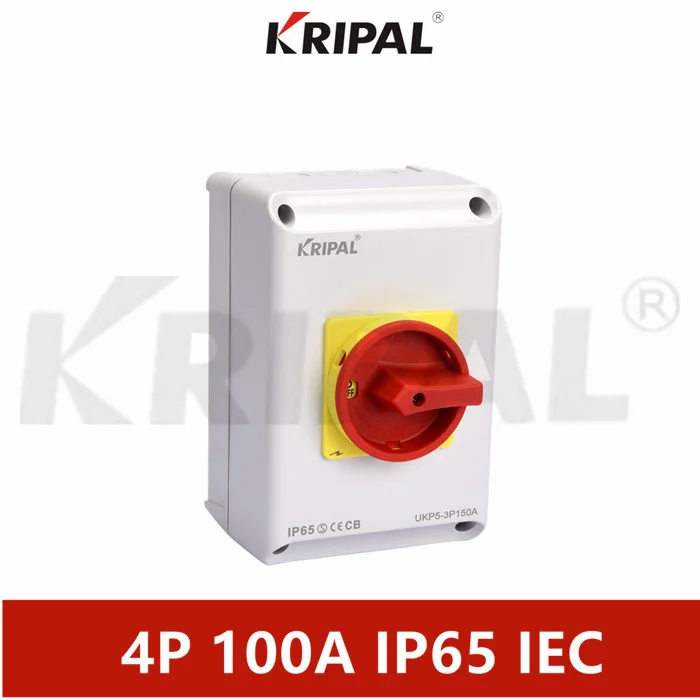 High Voltage 100A IP65 3 Phase IEC Standard Waterproof Rotary Isolator Switch