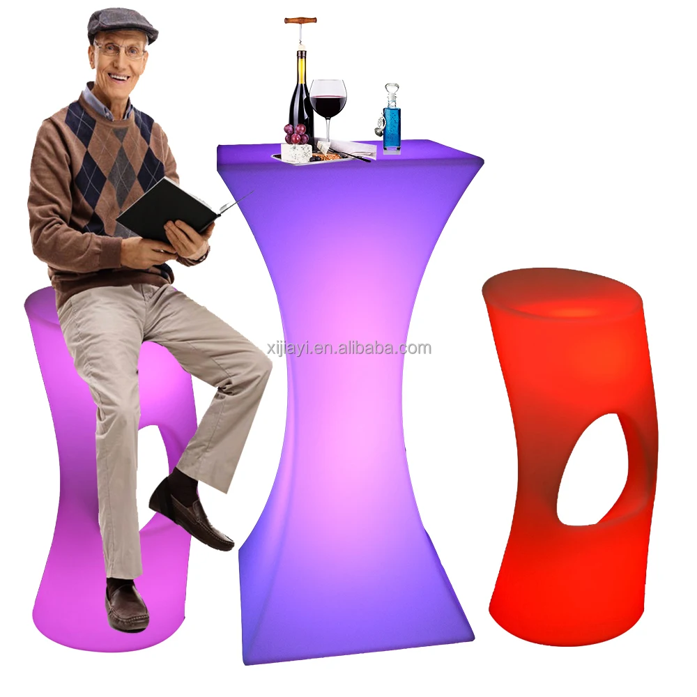 Cheap Bar Table And Chair Sets /led Light Up Bar Cocktail Tables