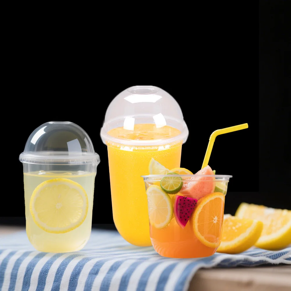 Bocai Disposable 14oz 16oz 24oz PP Frosted Cup Custom Logo Dia.90mm Juice  Milkshake Smoothie Boba Milk Tea U Shape Plastic Cups