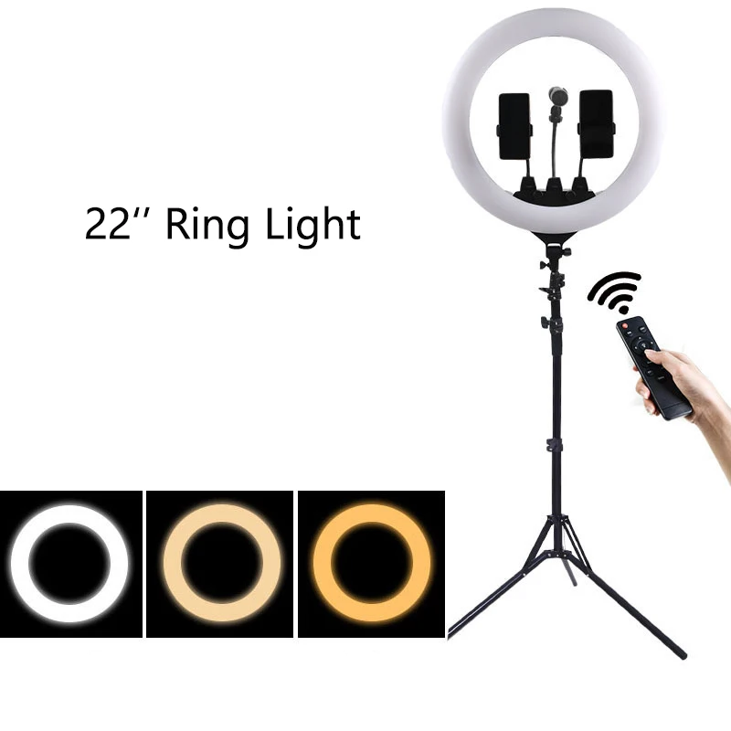 Anillo de luz LED para cámara de teléfono inteligente, 600 W, 100