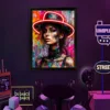 Niña negra con sombrero - 40x30 cm