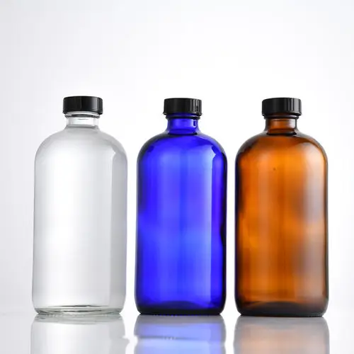 Wholesale 15ml 30ml 60ml 120ml 240ml 480ml 960ml Amber Glass Bottle boston Round Glass Bottle