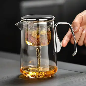 Modern Home Tea Brewer Elegant Full Glass Inner Tank New Rotating Lid Magnetic Tea-Water Separation Filter for Coffee Tea Sets