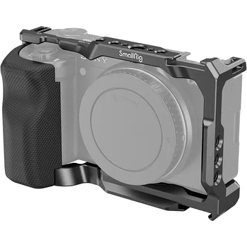 Small Rig ZV-E10 Cage with Silicone Handle and Built-in Threaded Holes Cold Shoe and Quick Release Plate ZV-E10 Cage -3538B