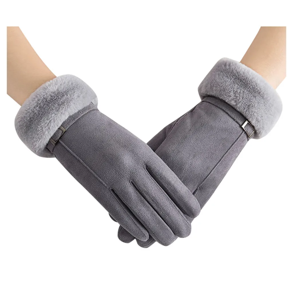 Lovely Womens Fall & Winter Cashmere Glove with Smart Touch Gray or Beige 