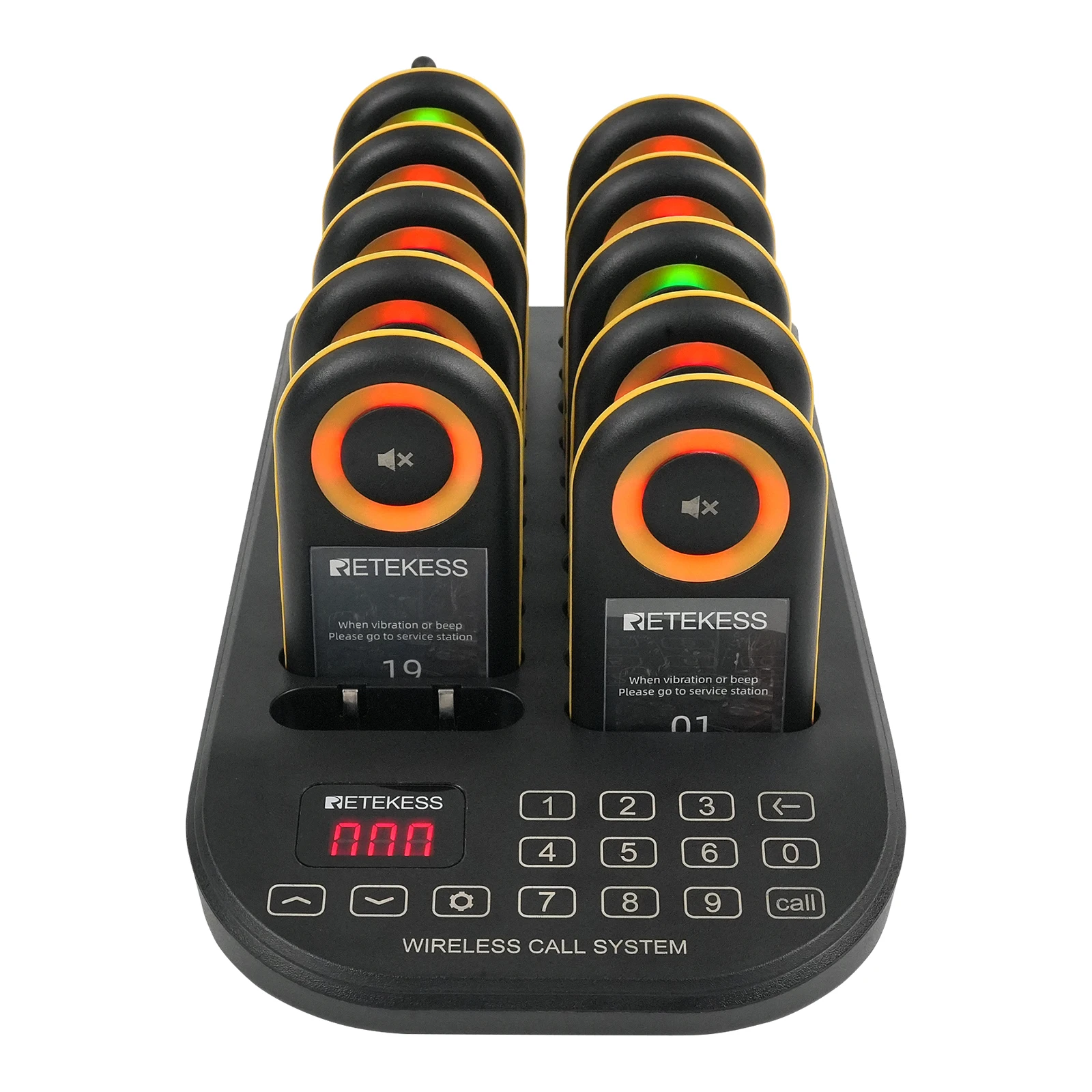 Wireless IP67 Waterproof Cross-border Anti-lost Alarm Restaurant Pager System Long Range With 20 Buzzer Pagers Retekess TD169