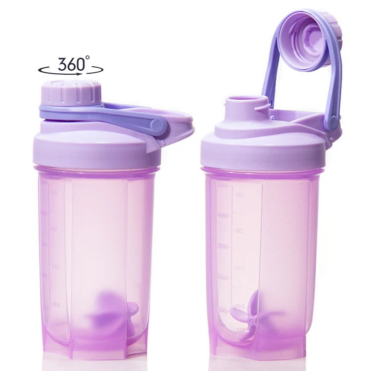 Factory Price Portable Protein PP Plastic Shaker Bottle With Plastic Ball  or Steel Ball