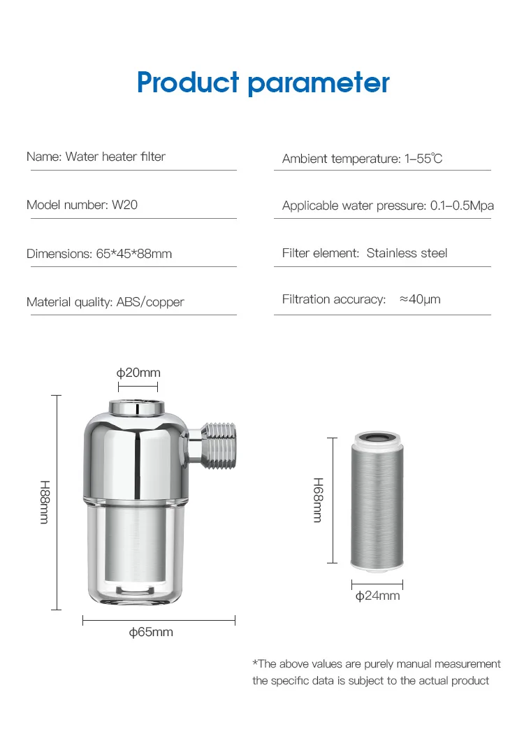 Copper Chrome Water Filter(15stage Filter Material Refill) Use For