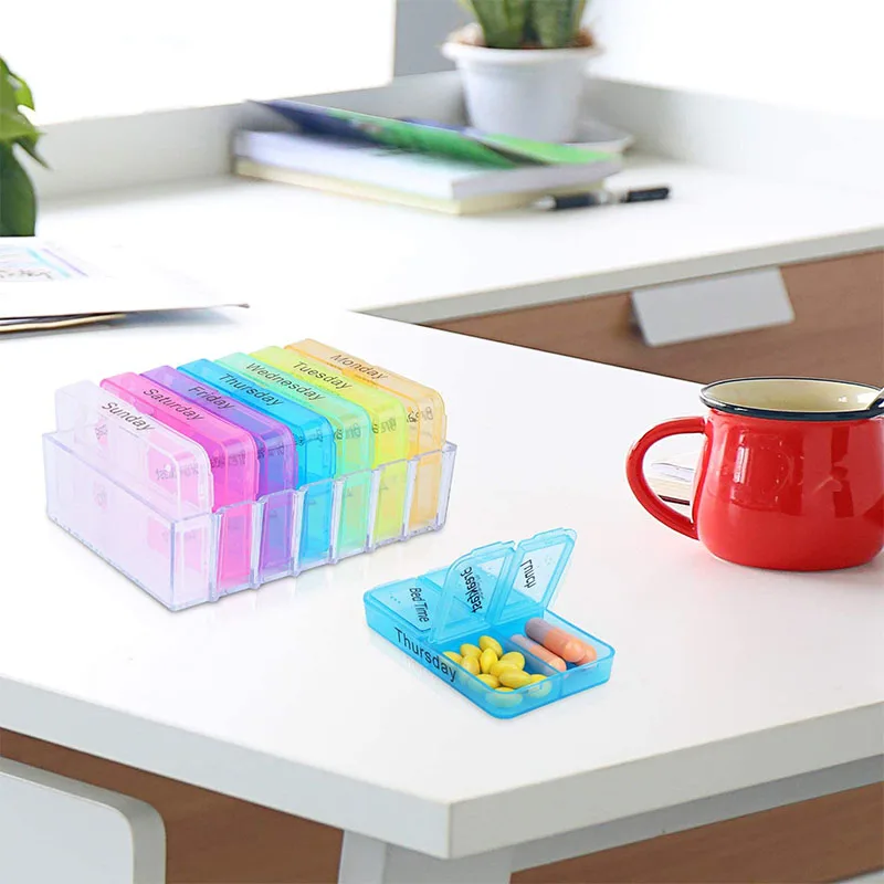 Органайзер для таблеток 4 раза в день, еженедельный органайзер для таблеток на 7 дней, контейнер для таблеток/витаминов/рыбьего масла/добавок/лекарств