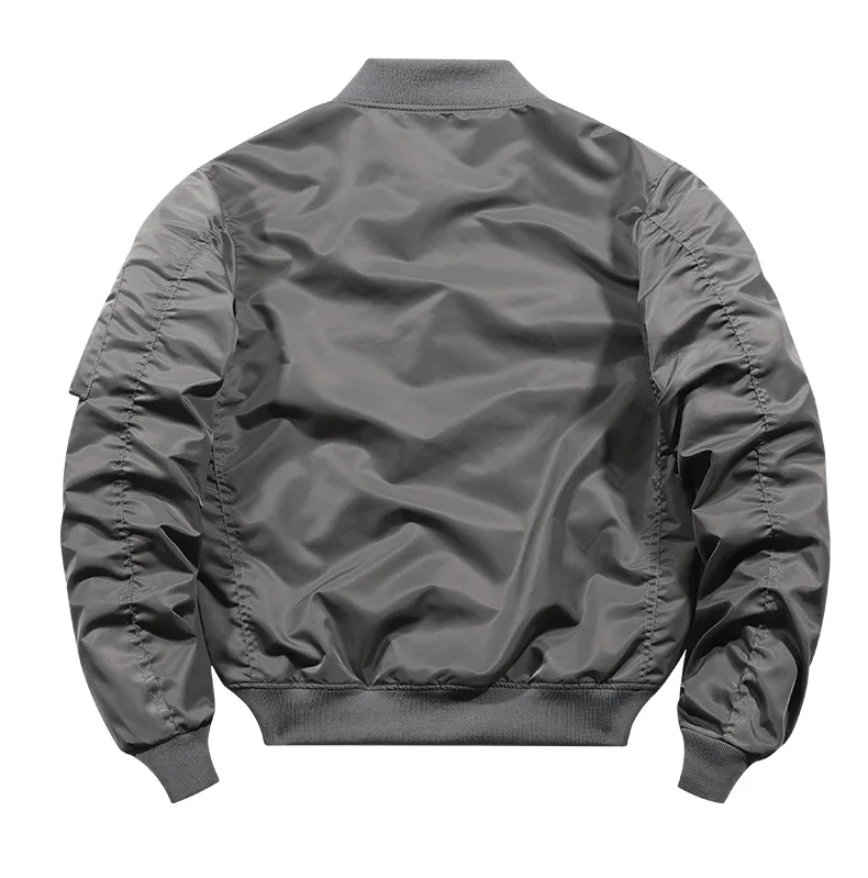 Wholesale High Quality Solid Color Winter Plus Size Men Flyer Bomber Jacket_voghion.com