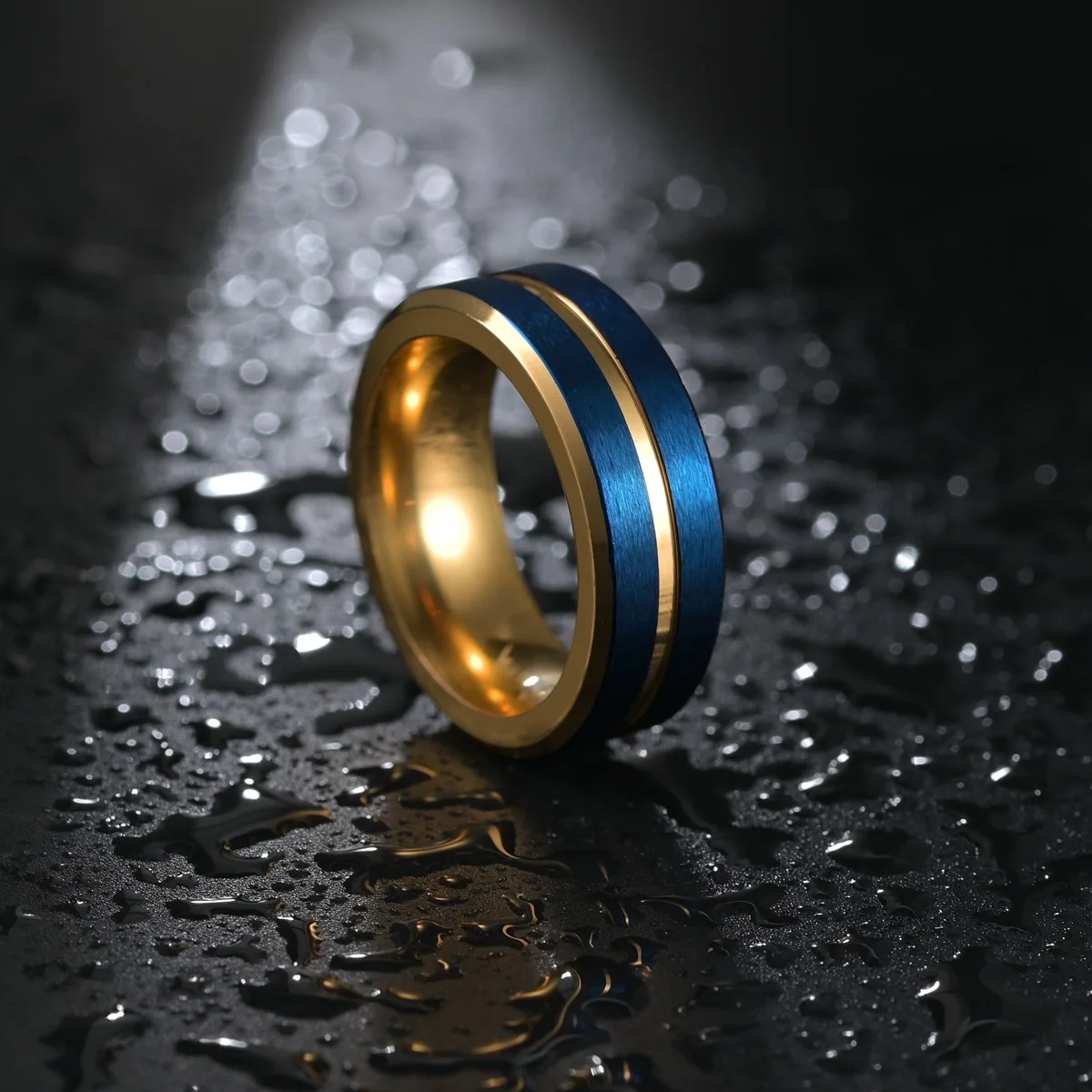 Jewelry Classic 8mm Comfort Fit Matte Finish Brushed Black Blue Gold Tungsten Ring for Men Women Fashion Engagement Wedding Band