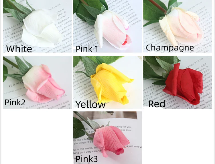 Wholesale High Quality Artificial Rose Buds Real Touch Latex Coated