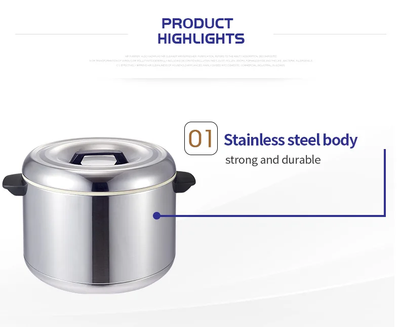 4L 6L Uncooked 6L 17L Cooked Non Electric Portable Thermos Stainless Steel Sushi Rice Warmer