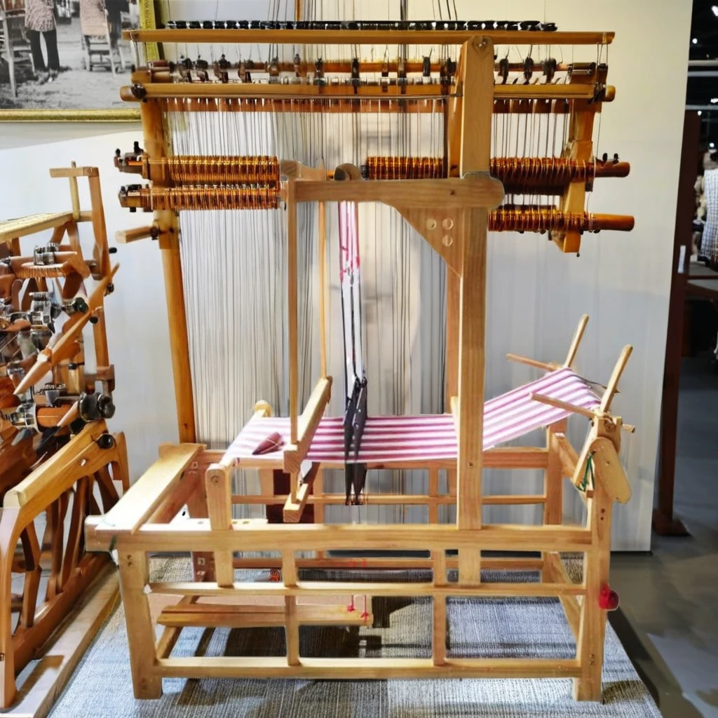 Traditional Hand Loom Shuttle Power Weaving Machine Old School Style