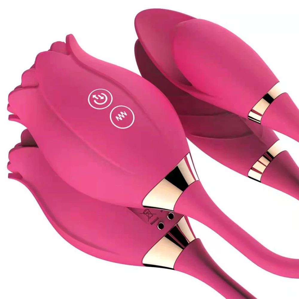 Niusida New Product 2 in 1 Sex Toys for Women Vibrator Female Clitoris Breast Massager Vibrator Rose Long Rose Vibrator