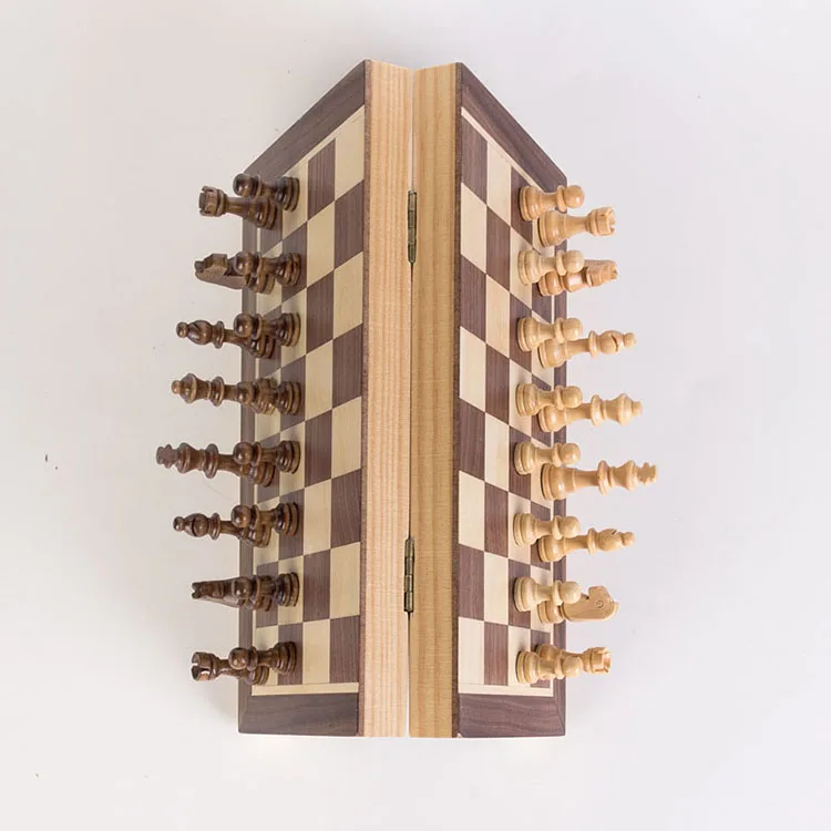 Private Label Folding Chess Board High Quality Wooden Chess Wholesale International Chess Sets