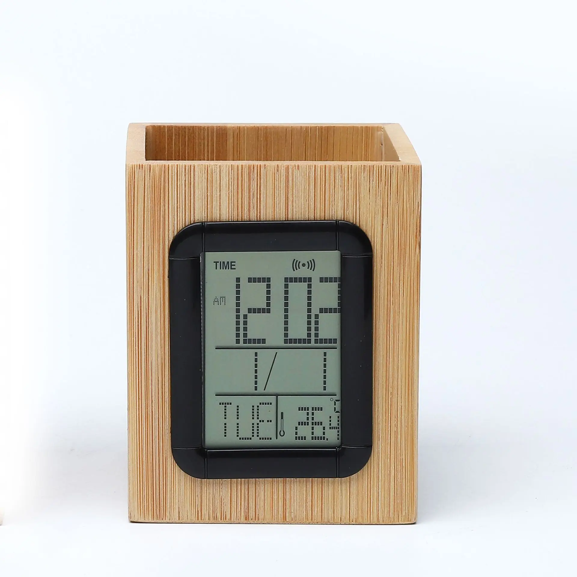 Creative Pen Holder Alarm Clock Digital Electronic Temperature Perpetual Calendar Date Multifunctional Clock