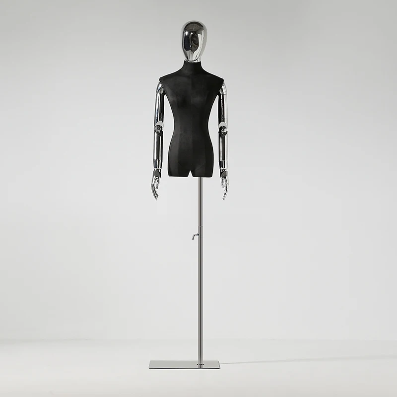 Half Body Mannequin Female Upperbody Women Mannequin With Silver Arm