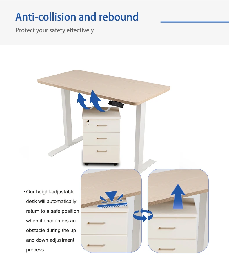 30 Speed Ergonomic Automatic Office Sit Stand Desk Frame 2JRF2 Dual Motor Electric 2 Stage Durable Modern Design