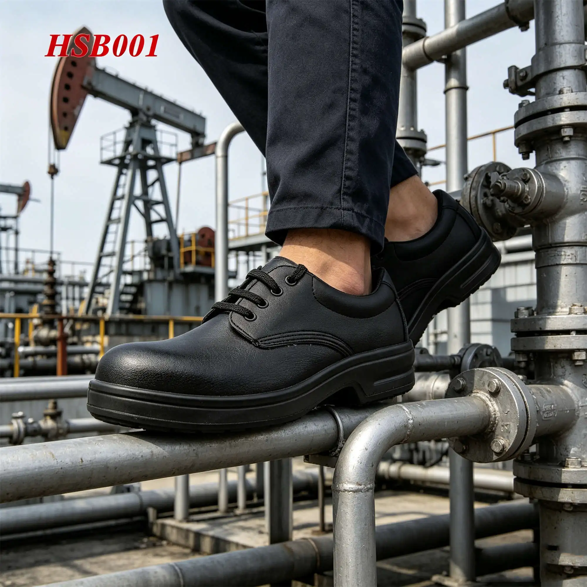 ZYF,Super Anti-slip PU Injection Outsole Leather Safety Footwear Garage Tinkering Puncture Proof Black Security Boots HSB001