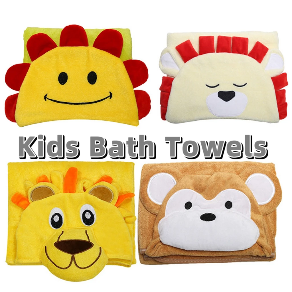 High-quality Bamboo fiber Baby Kids Bath Towels With Hooded Soft Antibacterial breathable Children Blanket Shower Gifts Towel factory