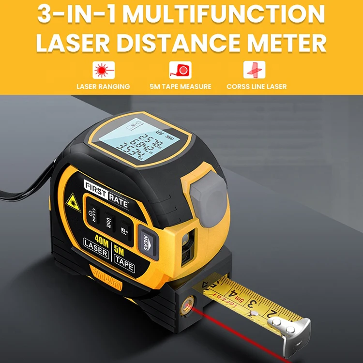 3 in 1 Digital Distance Range Laser Measure Tape