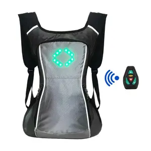 2026 B8022 Unisex Cycling Bicycle Backpack Cheap School Nylon Promotional with LED & Solar Panel Zipper Closure