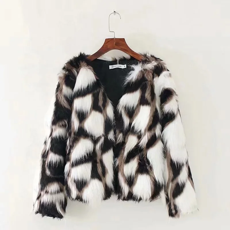 Buy Black Fluffy Faux Fur Jacket,Black 