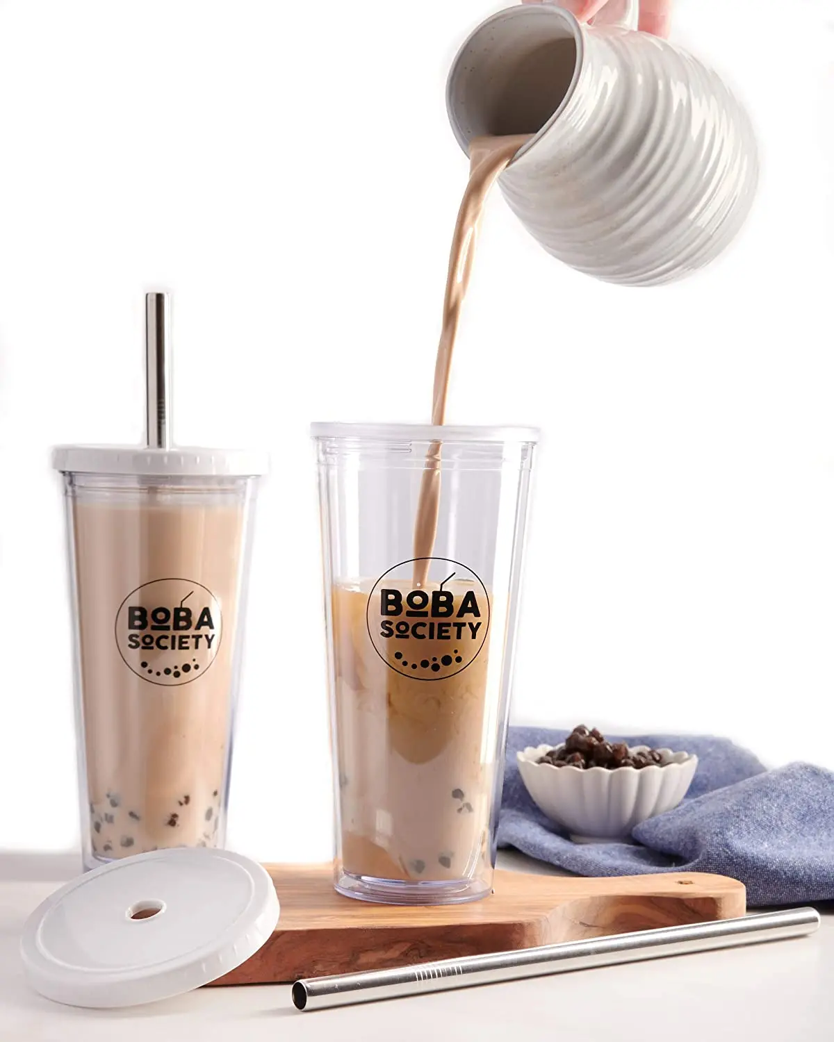 reusable boba cup/bubble tea tumbler stainless