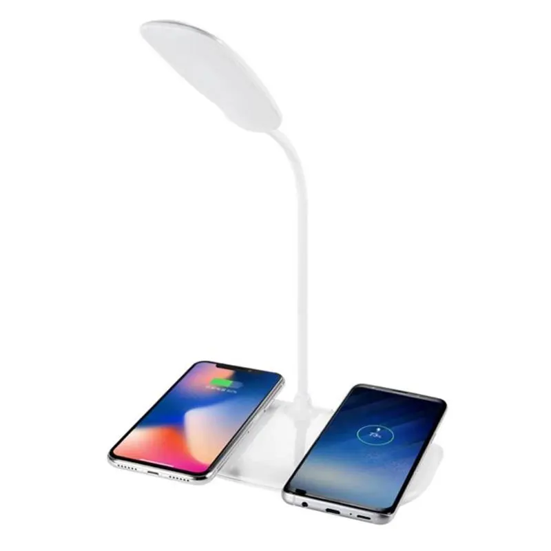 2 in 1 Universal Mobile Phone Multi-functional Led Lamp Wireless Charger Charging Stand Pad Desk LED Lamp