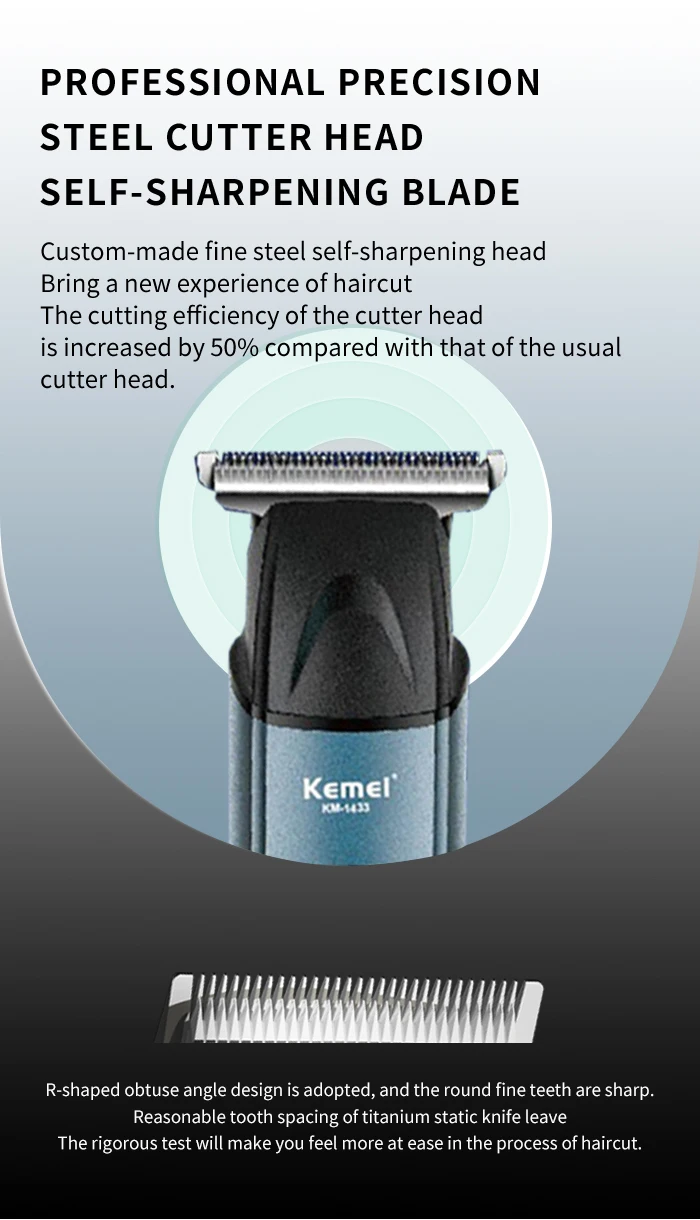 Nose Hair Clippers Household Electric Trimmer Kemei KM-1433 3-in-1 Multi-function Clippers