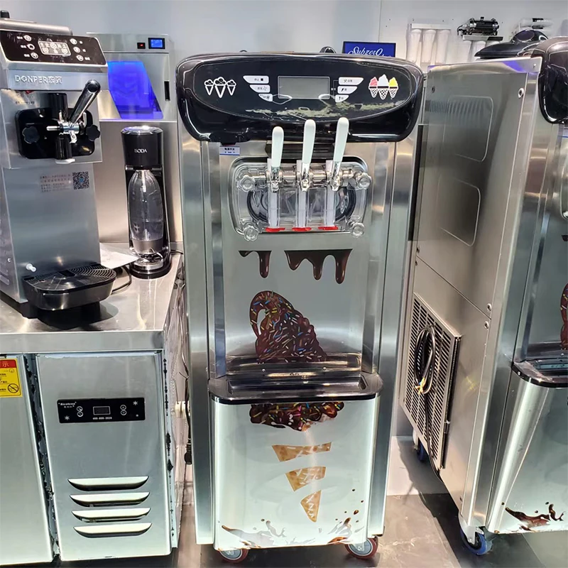 Italian Ice Cream Machine Soft Ice Cream Making Machine Three Flavors