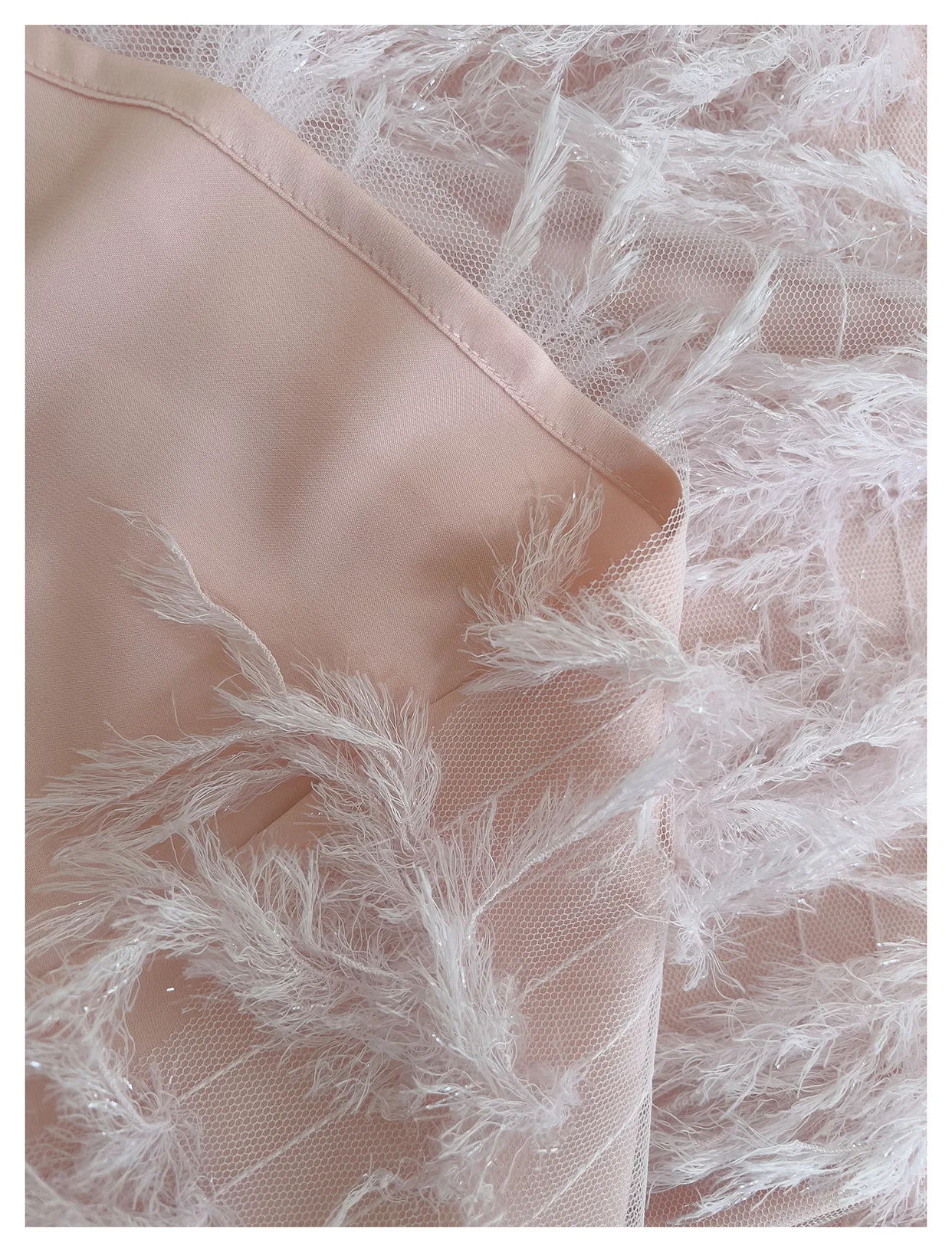AELESEEN Fashion Tassels Pearl Dress Women's Round Neck Feathers Sleeveless Halter High Waist Dresses 2025 Summer New Party