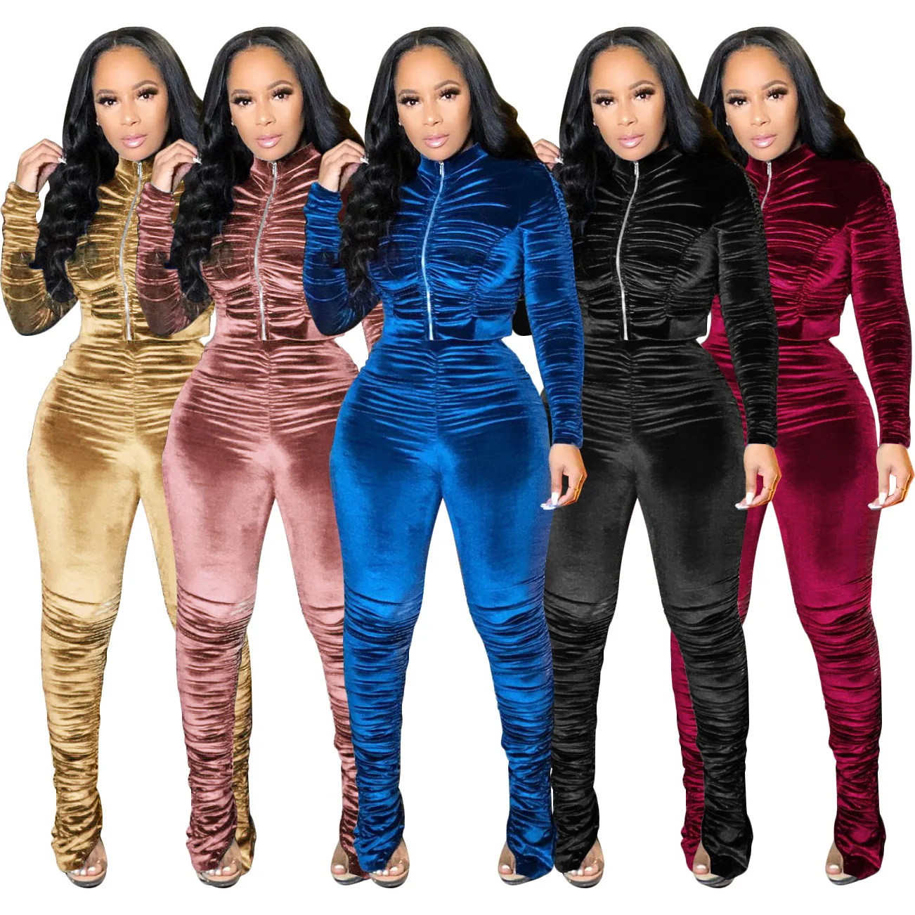 2021 Ladies Winter Warm Stacked Pants 