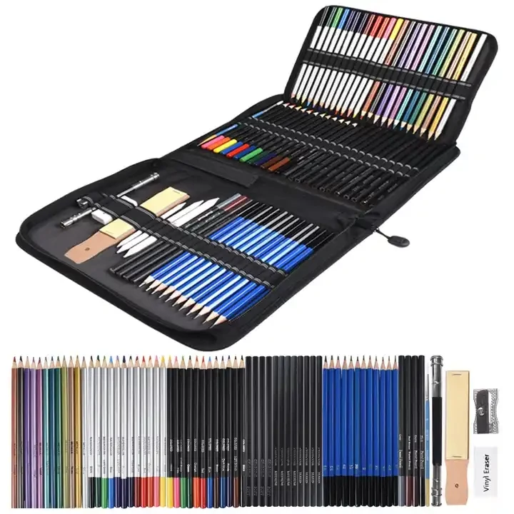 Keep Smiling Professional 72 Pieces Sketching Drawing Set For Artists ...